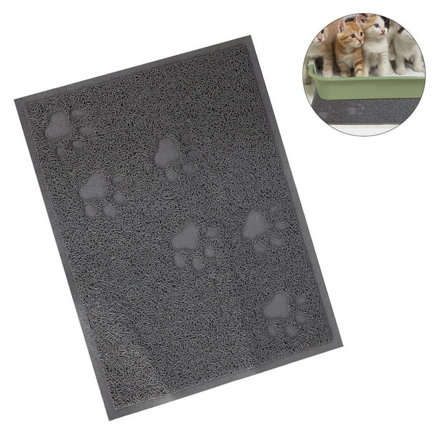 unbranded 1Pack Splash-proof Cat Food Mat Grey Rectangular for Pet Owners