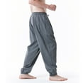 thumbnail image 4 of Giftesty Mens Cargo Pants Men Casual Fashion Stripe Elastic Mid-Waist Pants Sport Pants, 4 of 7