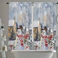 thumbnail image 3 of Snowman Christmas Kitchen Curtain 2 Panels Curtains 72 Inch Length, Farmhouse Xmas Tree Snowflake Curtains Rod Pocket Curtains Window Drapes Treatment Window Cafe Curtains, 3 of 5