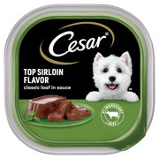Cesar Loaf in Sauce Top Sirloin Flavor Adult Wet Dog Food, 3.5 oz Easy Peel Trays