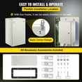 thumbnail image 3 of KFFKFF NEMA Metal Housing, 20 x 12 x 10'' NEMA 4X Metal Electric Container, IP66 Resistant to Water & Dust, Exterior/Interior Electric Connection Casing, Includes Mounting Panel, 3 of 9