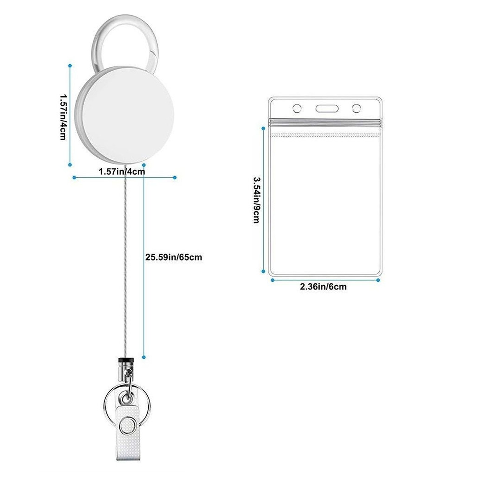 ZAROYEAX Metal Retractable Badge Reels with ID Badge Holders Heavy Duty ...