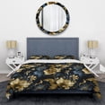 thumbnail image 3 of Designart "Opulent Navy Gold Damask I" Damask Bedding Covert Set - Bohemian & Eclectic Bed Set With 2 Shams, 3 of 5