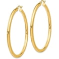 thumbnail image 2 of 10K Yellow Gold Polished 3mm Tube Hoop Earrings - 45mm, 2 of 6