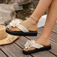 thumbnail image 5 of CQONEPT Flower Flip Flops for Women with Arch Support Comfortable Slip on Slippers Walking Sandals Slides Casual Lightweight Dressy Slippers Beige 39, 5 of 6