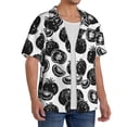 thumbnail image 2 of Gukieu Hand Drawn Tomatoes Print Men's Short-sleeved Shirts, Button-down Pocket Shirts, T-shirts, Beach Vacation Travel Summer Clothing-3X-Large, 2 of 5