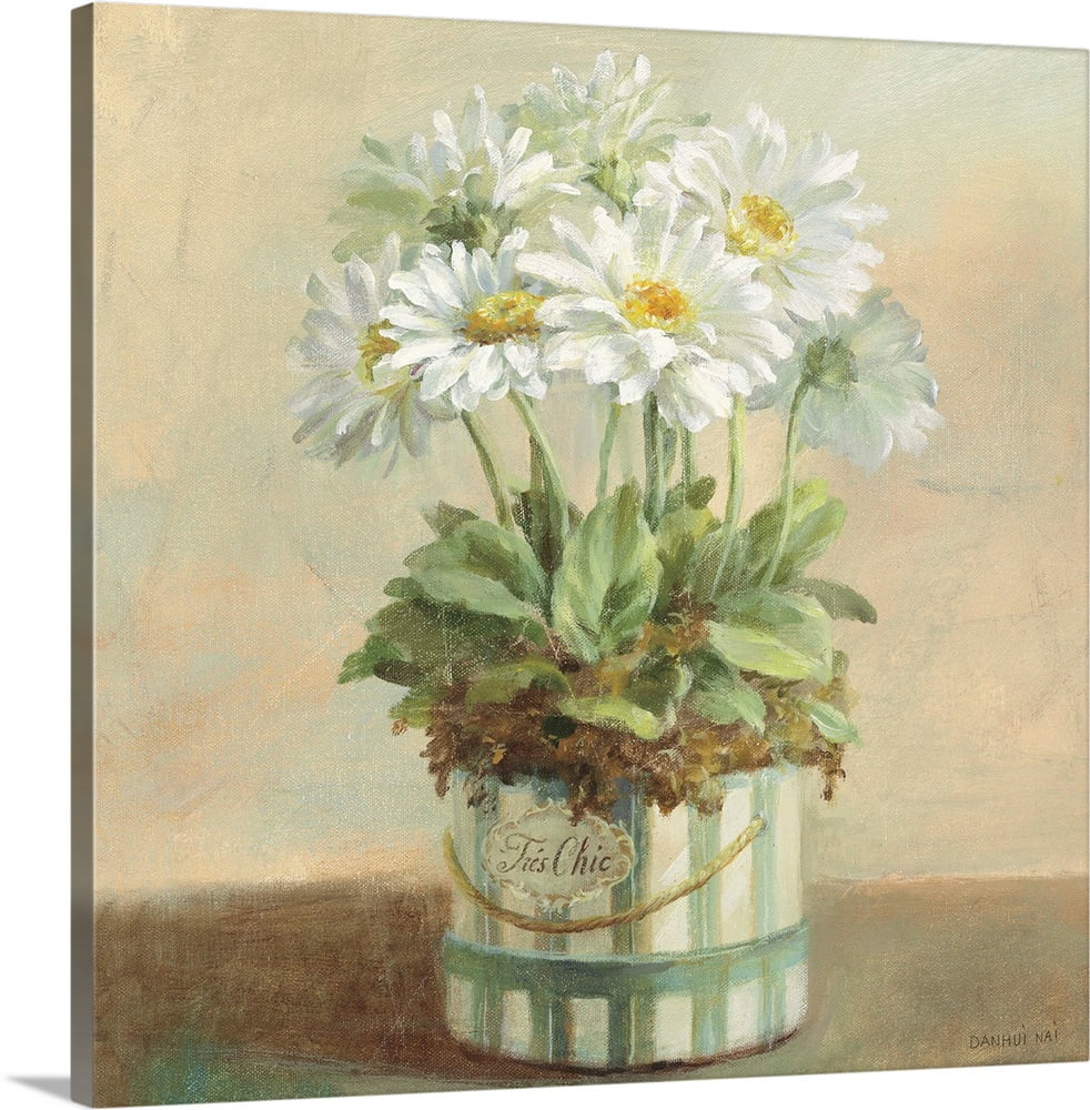 Great Big Canvas Tres Chic Daisies Canvas Wall Art Walmart Com