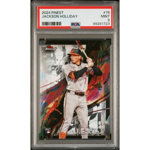 Graded 2024 Topps Finest Jackson Holliday #76 Rookie RC Baseball Card PSA 9 Mint
