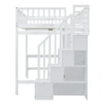 thumbnail image 5 of Full size Multifunctional High Loft Bed with Under-bed Desk, Shelves and Wardrobe, Sturdy Wooden Loftbed Frame with Bookshelf,Drawers for Teens Bedroom, Space Saving Design, 5 of 9