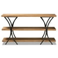thumbnail image 3 of Baxton Studio Terrell Industrial Wood and Metal 3 Tier Console Table, Natural, 3 of 7