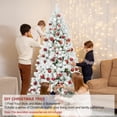 thumbnail image 2 of Bringstar 9FT Flocked Christmas Tree, Premium PVC Branch, Metal Stand, Hinge, Artificial Xmas Tree, 2 of 9