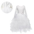 thumbnail image 2 of Toddler Baby Flower Girls Beaded Lace Backless A-Line Princess Tutu Tulle Party Dress, 2 of 4
