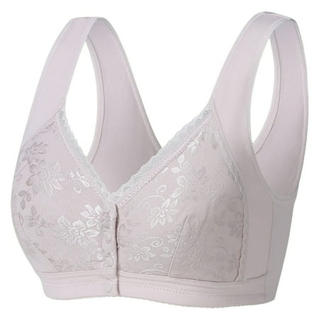 YHGFVOKJ Bras for Women Fashion Solid Color Comfort-strap Beauty Back Underwear Lightly Lined Front Button Breathable Lace Bra Full Coverage Bras for Women Purple 105