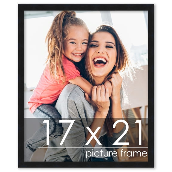 17x21 Frame Black Wood Picture Frame - UV Acrylic, Foam Board Backing, & Hanging Hardware Included!