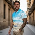 thumbnail image 3 of Aplkyhs Matching Golf Shirts for Couple Starfish Shell Quarter Zip Couple Golf Matching Outfits Breathable Fabric Mens Hawaiian Shirt Keep Cool in Hot Weather Machine Washable, 3 of 6