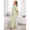 thumbnail image 3 of MINTREUS Lounge Sets for Women Knit Short Sleeve Tops and Long Pants Soft Comfy Pajamas Set Oversized 2 Piece Outfits S-2X, 3 of 8