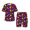 thumbnail image 1 of Balery Colorful Hearts Conjunto de Pijama Infantil de Manga Corta con Estampado – Ropa de Dormir de Algodón Suave-Large, 1 of 6