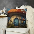 thumbnail image 2 of YINGXI  Fantasy Mushroom Cottage Throw Pillow Cover Colorful Meadow Landscape Plant Forest House Pillow Case Decorative Square Cushion for Home Couch Bed 20x20in, 2 of 5