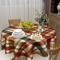 thumbnail image 3 of Fall Tablecloth Round 60 Inch Autumn Thanksgiving Table Cloths Round Fall Autumn Buffalo Plaids Table Cloth Rustic Farmhouse Tablecloth for Holiday Kitchen Dining Room Party Picnic Indoor Outdoor, 3 of 6