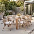 thumbnail image 4 of Dayalane Outdoor Dining Chairs Set of 2, Modern Rope Woven Patio Armchairs with Cushions, Wood-Look Metal Frame, All-Weather Furniture for Balcony, Backyard Bistro, Beige, 4 of 12