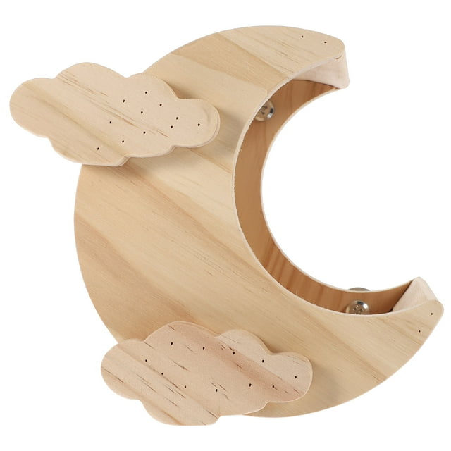 Nid en Bois pour Hamster Intérieur Cachette Chinchilla en Forme de Lune Maison de Couchage Décorative