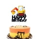 thumbnail image 2 of Juego de tarjetas para pastel con bandera, excavadora, grúa, coche de ingeniería de dibujos animados, decoración temática de fiesta de cumpleaños para niños, 2 of 6