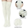 thumbnail image 2 of Loritta 2 Pairs Women Cable Knitted Thigh High Socks Long Winter Socks over Knee Size 6-9, 2 of 6
