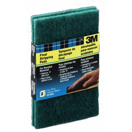 3M Final Stripping Pads, 10113NA, 0 Fine, 3-3/4 in x 6 in x 5/16 in, 2 Pads