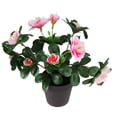 thumbnail image 2 of Northlight 8" Flowering Rose Bush Artificial Potted Plant - Green/Pink, 2 of 3