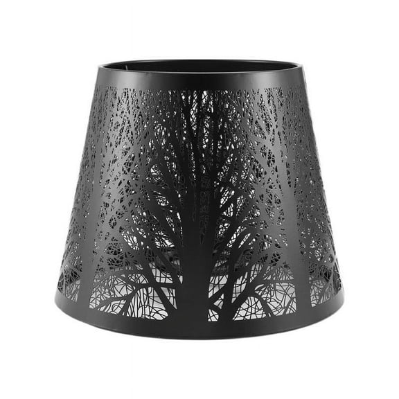 Small Lamp Shade, Metal Lampshade with Pattern of Trees for Table Chandelier Wall Lamp Black
