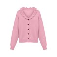 thumbnail image 7 of SAWOBUUN Womens Ruffle V Neck Knit Cardigan Button Down Long Sleeve Casual Lightweight Sweater Jacket, 7 of 7