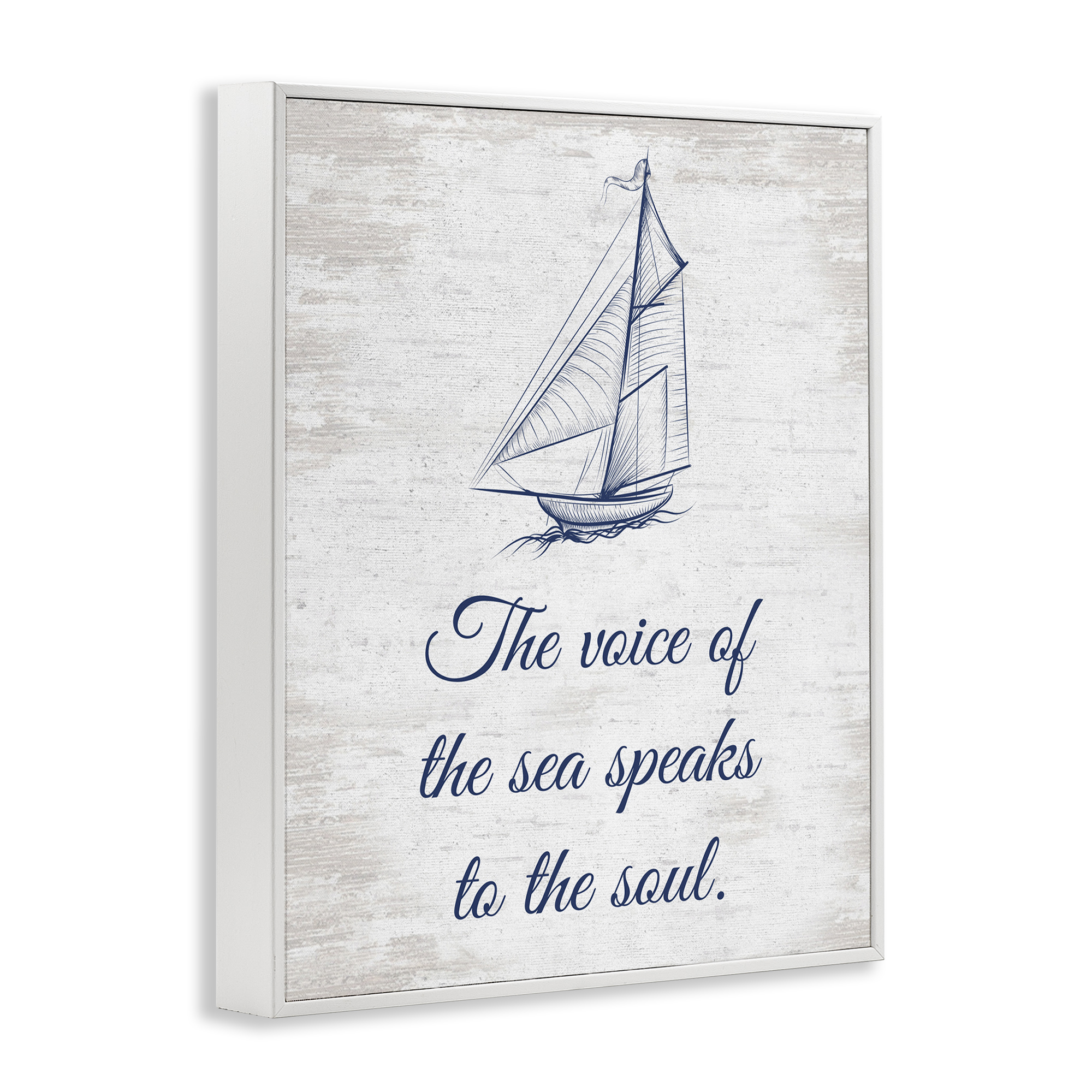 Stupell Industries Voice Of The Sea Transportation Painting White Framed Art Print Wall Art, 11 x 14