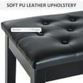 thumbnail image 5 of Black Duet Piano Chair With Faux Leather Cushioning And Wooden Frame Bench Upholstery Robust Base - For Duets, 5 of 5