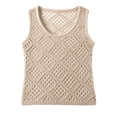 thumbnail image 2 of WDDDD Women's Crochet Tank Top Scoop Neck Sleeveless Hollow Out Boho Summer Khaki M, 2 of 5