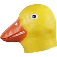 thumbnail image 2 of Máscara de Halloween de lujo Máscara de cabeza de pato Máscara de animal de látex Disfraz de pico de pato elegante, amarillo JAMW Sencillez, 2 of 5