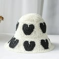 SXcggal Women Straw Sun Hat Floral Woven Crochet Bucket Hat Aesthetic