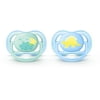 Philips Avent Ultra Air Pacifier, 0-6 Months, Contemporary Decos, Blue/Green, 2 Pack, SCF344/20