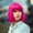 Hot Pink, variant on Short Straight Bob Wig with Flat Bangs for Women, Synthetic Heat Resistant Fiber Fashion Daily Wear Wig Adjustable Cap(Hot Pink,30cm)