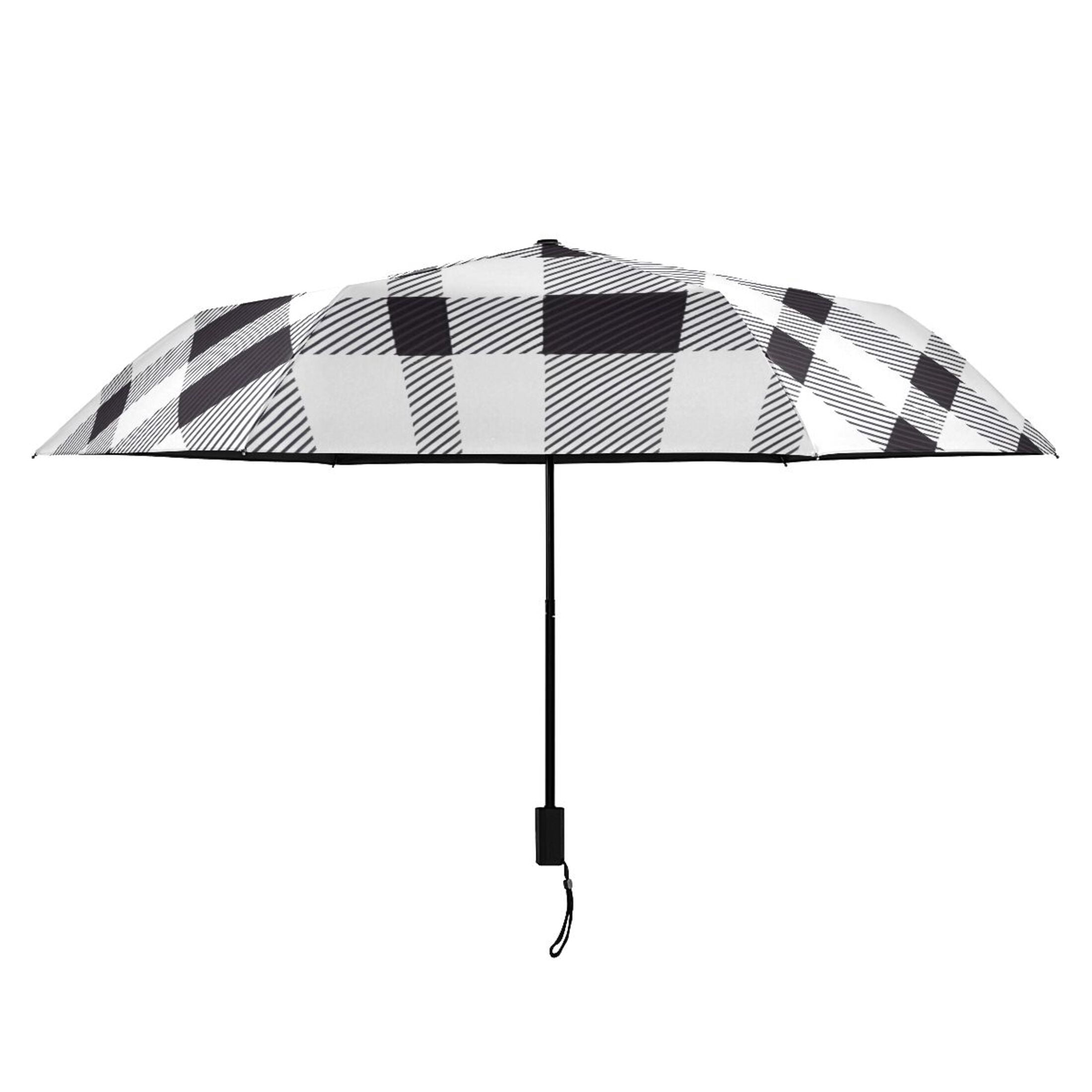 ALAZA Buffalo Checkered Grid UPF 50+ Compact Folding Umbrella for Rain Travel Umbrella Packable