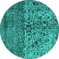thumbnail image 1 of Ahgly Company Indoor Round Persian Turquoise Blue Traditional Area Rugs, 6' Round, 1 of 4