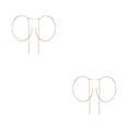 thumbnail image 4 of Qarigey Pendientes redondos geométricos de estilo Simple, Color dorado y plateado, forma C para boda, joyería de graduación oro 2piezas, 4 of 6