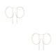thumbnail image 4 of Qarigey Pendientes redondos geométricos de estilo Simple, Color dorado y plateado, forma C para boda, joyería de graduación oro 2piezas Qarigey CBP039585, 4 of 5