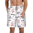 thumbnail image 2 of Uemuo Cute Magic Bunny Pattern Men's Swim Trunks Hawaiian Beach Bathing Suit Swimsuits Beach Quick-Dry Shorts with Pockets-3X-Large, 2 of 9
