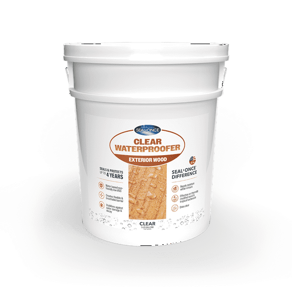 SEAL-ONCE CLEAR WATERPROOFER Exterior Wood, 5 Gallon - Outdoor Use