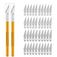 thumbnail image 1 of Engraving Non-Slip Metal Knife Kit + 40/10pcs #11 Blades Cutter Craft Knives for Mobile Phone PCB Repair Hand Tools Gold, 1 of 6
