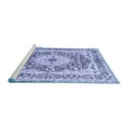thumbnail image 2 of Ahgly Company Machine Washable Indoor Round Medallion Blue Traditional Area Rugs, 3' Round, 2 of 4