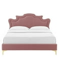 thumbnail image 4 of Modway Neena Performance Velvet Queen Bed in Dusty Rose, 4 of 9