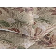 thumbnail image 3 of Ambesonne Jungle Boho Quilted Bedspread Set 3 Pcs, Vintage Grunge Leaves, Queen, Cocoa Maroon Reseda Green, 3 of 4
