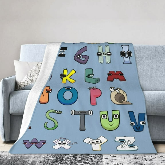 Wijzvio Cartoon Letters Throw Blanket Soft Fuzzy Fleece Blanket For Couch Bed Living Room Decoration 40"X30"