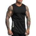 thumbnail image 2 of Men Spring Summer Training Sports Sleeveless Top Solid Color Tank Top Fitness Tight Fitting Muscle Vest Male Streetwear Cami Shirts, 2 of 9